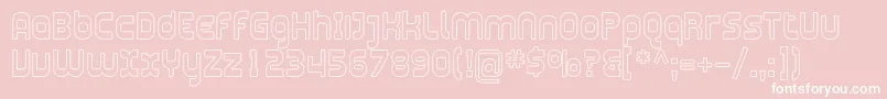 PlasmaticaOutline-Schriftart – Weiße Schriften auf rosa Hintergrund