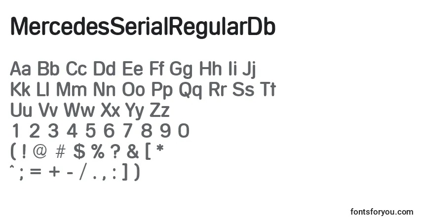 MercedesSerialRegularDb Font – alphabet, numbers, special characters