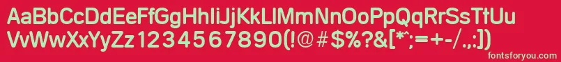 MercedesSerialRegularDb Font – Green Fonts on Red Background