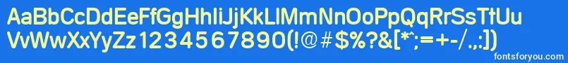 Fonte MercedesSerialRegularDb – fontes amarelas em um fundo azul