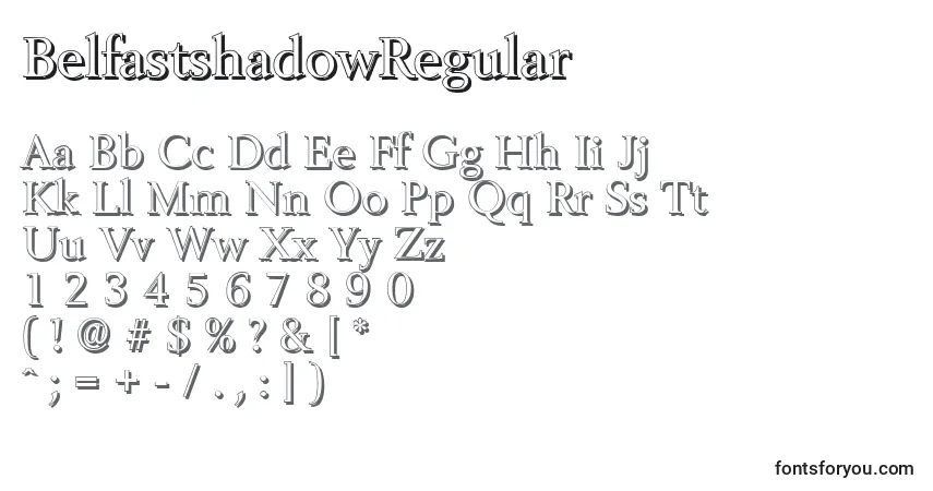 BelfastshadowRegular font – alphabet, numbers, special characters