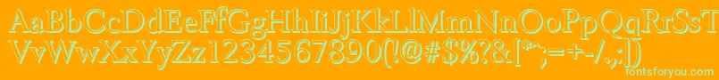 Fonte BelfastshadowRegular – fontes verdes em um fundo laranja