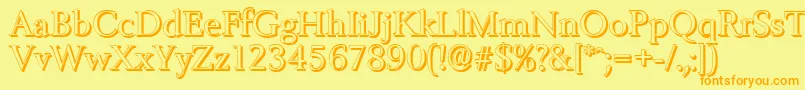 BelfastshadowRegular Font – Orange Fonts on Yellow Background