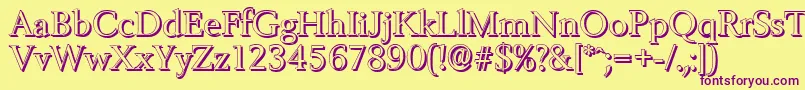 BelfastshadowRegular Font – Purple Fonts on Yellow Background