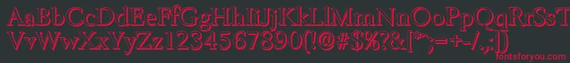 フォントBelfastshadowRegular – 黒い背景に赤い文字