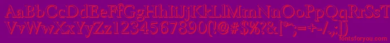 フォントBelfastshadowRegular – 紫の背景に赤い文字