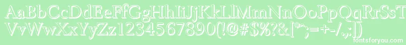フォントBelfastshadowRegular – 緑の背景に白い文字