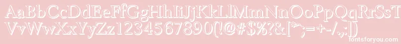 BelfastshadowRegular-Schriftart – Weiße Schriften auf rosa Hintergrund