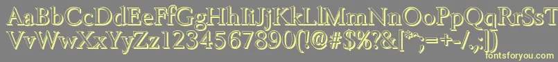BelfastshadowRegular-fontti – keltaiset fontit harmaalla taustalla