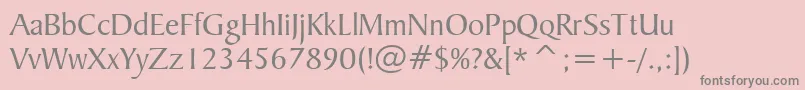 フォントBakrsign – ピンクの背景に灰色の文字