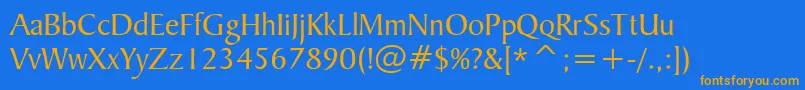 Saiba mais sobre a fonte Bakrsign Fonte Bakrsign – fontes laranjas em um fundo azul