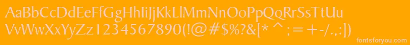 Bakrsign-fontti – vaaleanpunaiset fontit oranssilla taustalla