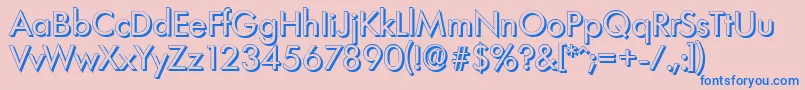 LimerickshadowRegular Font – Blue Fonts on Pink Background