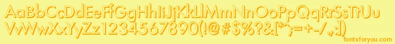 LimerickshadowRegular Font – Orange Fonts on Yellow Background