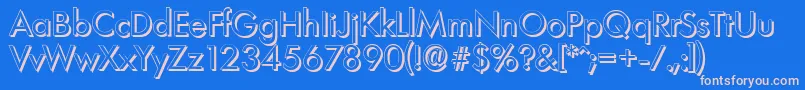 LimerickshadowRegular Font – Pink Fonts on Blue Background