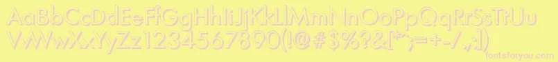 Fonte LimerickshadowRegular – fontes rosa em um fundo amarelo