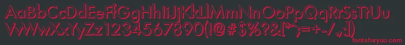 LimerickshadowRegular-Schriftart – Rote Schriften auf schwarzem Hintergrund