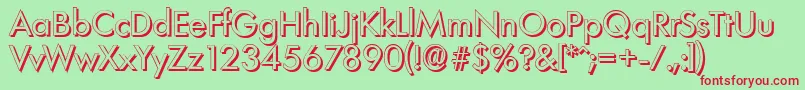 LimerickshadowRegular Font – Red Fonts on Green Background