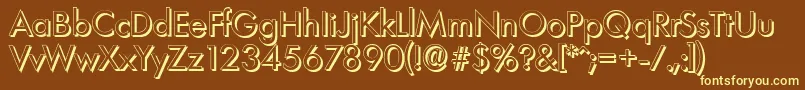 LimerickshadowRegular-fontti – keltaiset fontit ruskealla taustalla