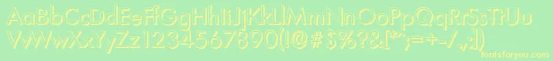 LimerickshadowRegular Font – Yellow Fonts on Green Background