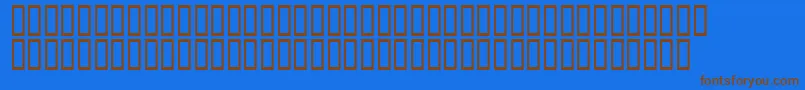 フォントCalligra – 茶色の文字が青い背景にあります。