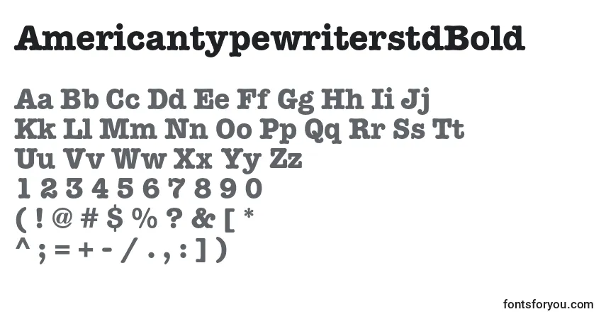 AmericantypewriterstdBoldフォント–アルファベット、数字、特殊文字