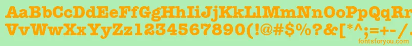 AmericantypewriterstdBold Font – Orange Fonts on Green Background