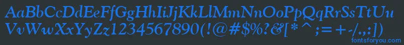 GoudyOldStyleBoldItalicBt Font – Blue Fonts on Black Background