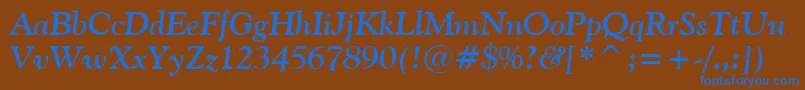 GoudyOldStyleBoldItalicBt Font – Blue Fonts on Brown Background