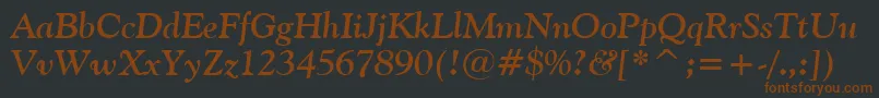 GoudyOldStyleBoldItalicBt Font – Brown Fonts on Black Background
