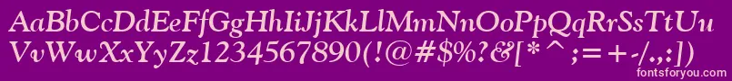 GoudyOldStyleBoldItalicBt Font – Pink Fonts on Purple Background