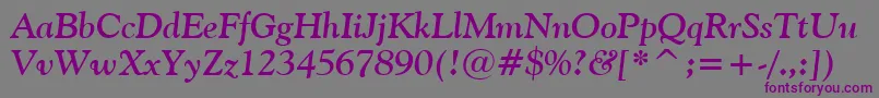 GoudyOldStyleBoldItalicBt Font – Purple Fonts on Gray Background