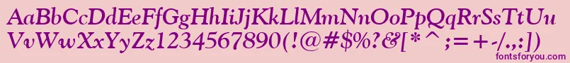 GoudyOldStyleBoldItalicBt Font – Purple Fonts on Pink Background