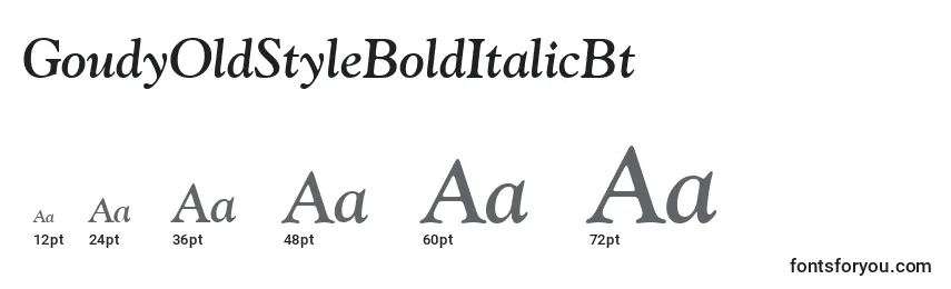 Размеры шрифта GoudyOldStyleBoldItalicBt