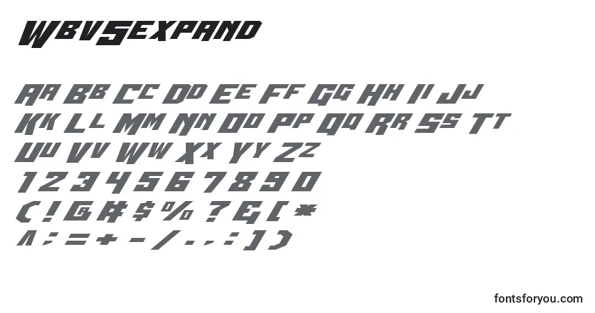 A fonte Wbv5expand – alfabeto, números, caracteres especiais