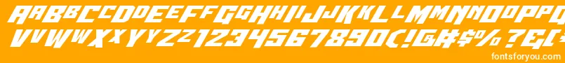 Czcionka Wbv5expand – białe czcionki na pomarańczowym tle