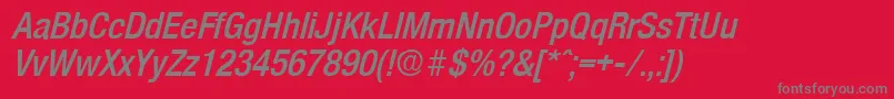 OlnovaDemiboldcondita Font – Gray Fonts on Red Background