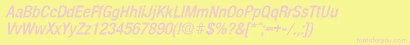OlnovaDemiboldcondita Font – Pink Fonts on Yellow Background
