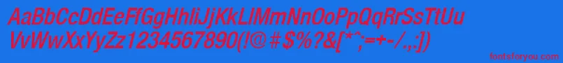 OlnovaDemiboldcondita Font – Red Fonts on Blue Background