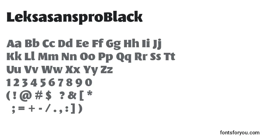 Schriftart LeksasansproBlack – Alphabet, Zahlen, spezielle Symbole