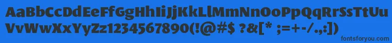 Шрифт LeksasansproBlack – чёрные шрифты на синем фоне