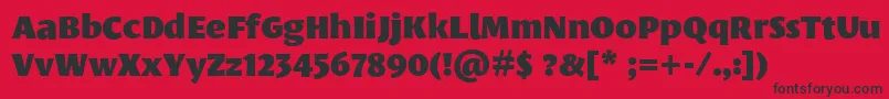 LeksasansproBlack-Schriftart – Schwarze Schriften auf rotem Hintergrund