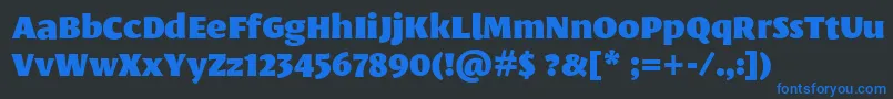 Шрифт LeksasansproBlack – синие шрифты на чёрном фоне