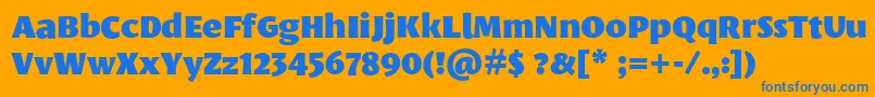 フォントLeksasansproBlack – オレンジの背景に青い文字