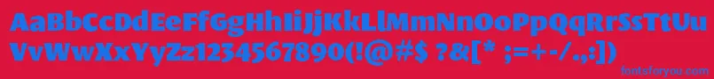 フォントLeksasansproBlack – 赤い背景に青い文字