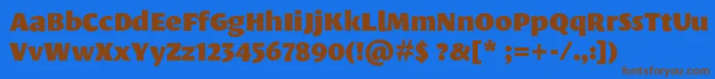 LeksasansproBlack-fontti – ruskeat fontit sinisellä taustalla