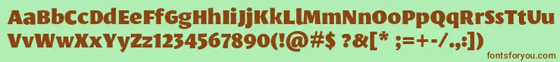 Шрифт LeksasansproBlack – коричневые шрифты на зелёном фоне