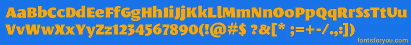 LeksasansproBlack Font – Orange Fonts on Blue Background