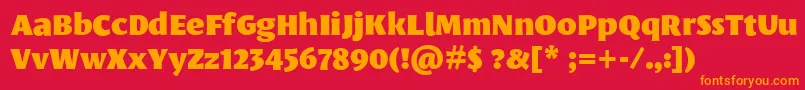 LeksasansproBlack Font – Orange Fonts on Red Background