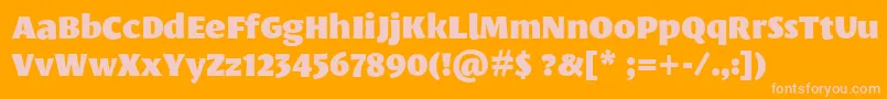 LeksasansproBlack-fontti – vaaleanpunaiset fontit oranssilla taustalla